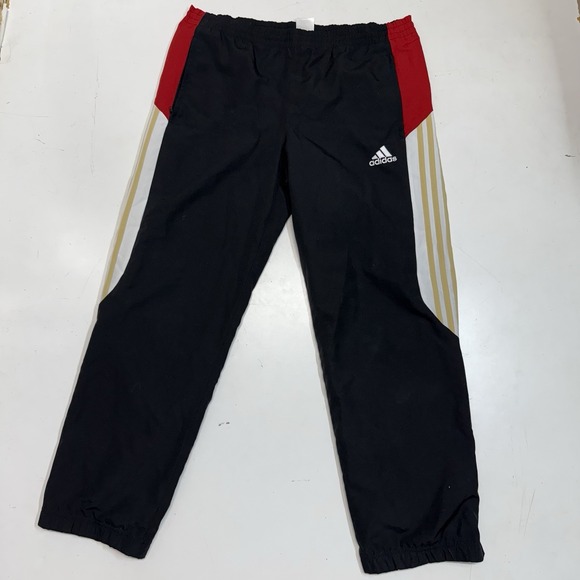 Adidas Track Pants Joggers Zip Ankle Men's Size Large 49ers‎ Colors Red Gold - Picture 1 of 5